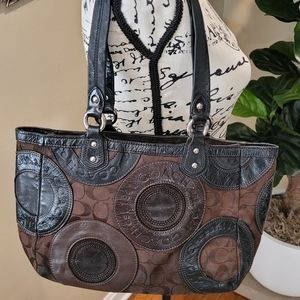 Chocolate coach patchwork handbag